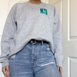 Vintage Oversized Gray Ski Sweatshirt
